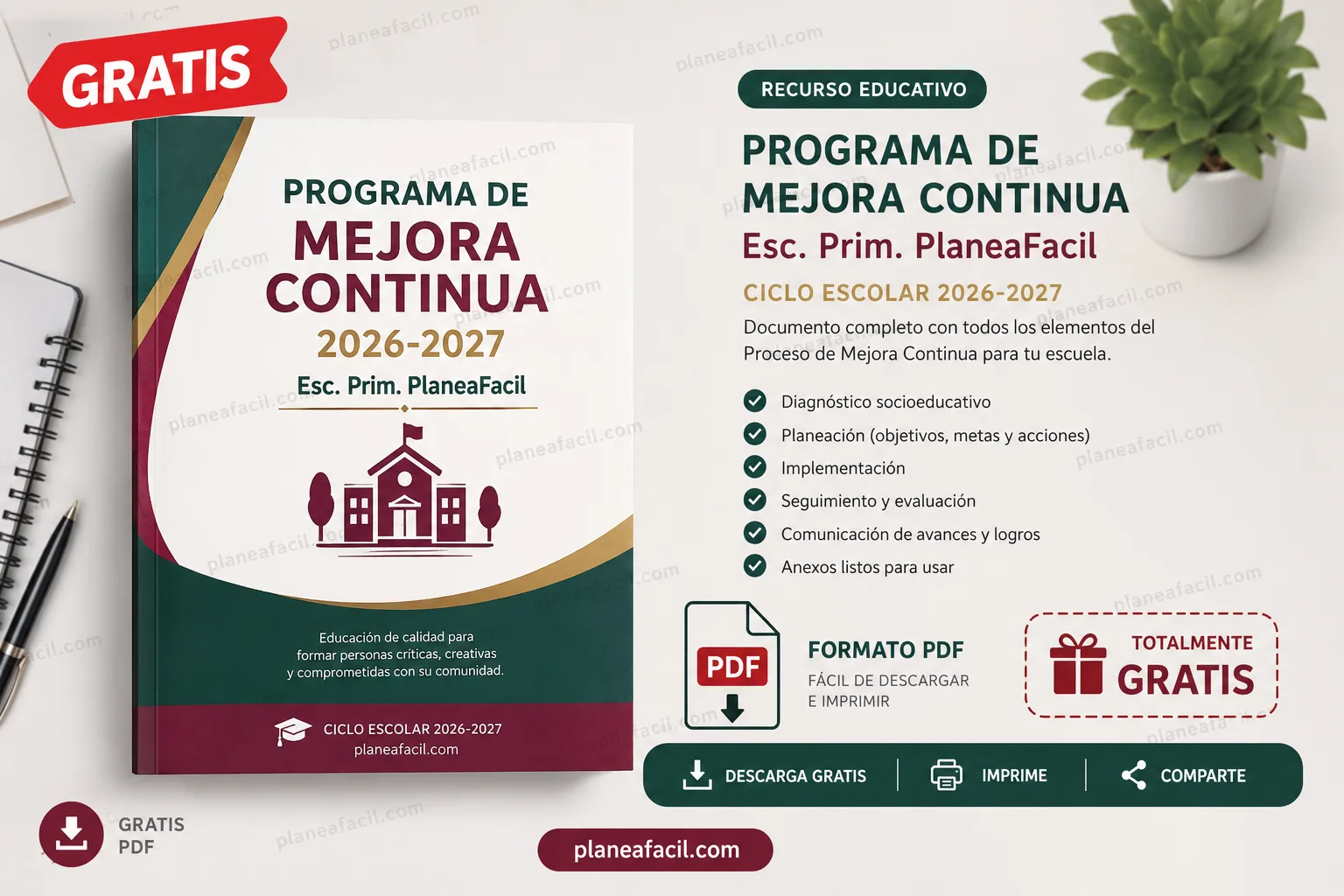 Cómo utilizar el Programa de Mejora Continua para Escuela Primaria 2026-2027 en la gestión escolar