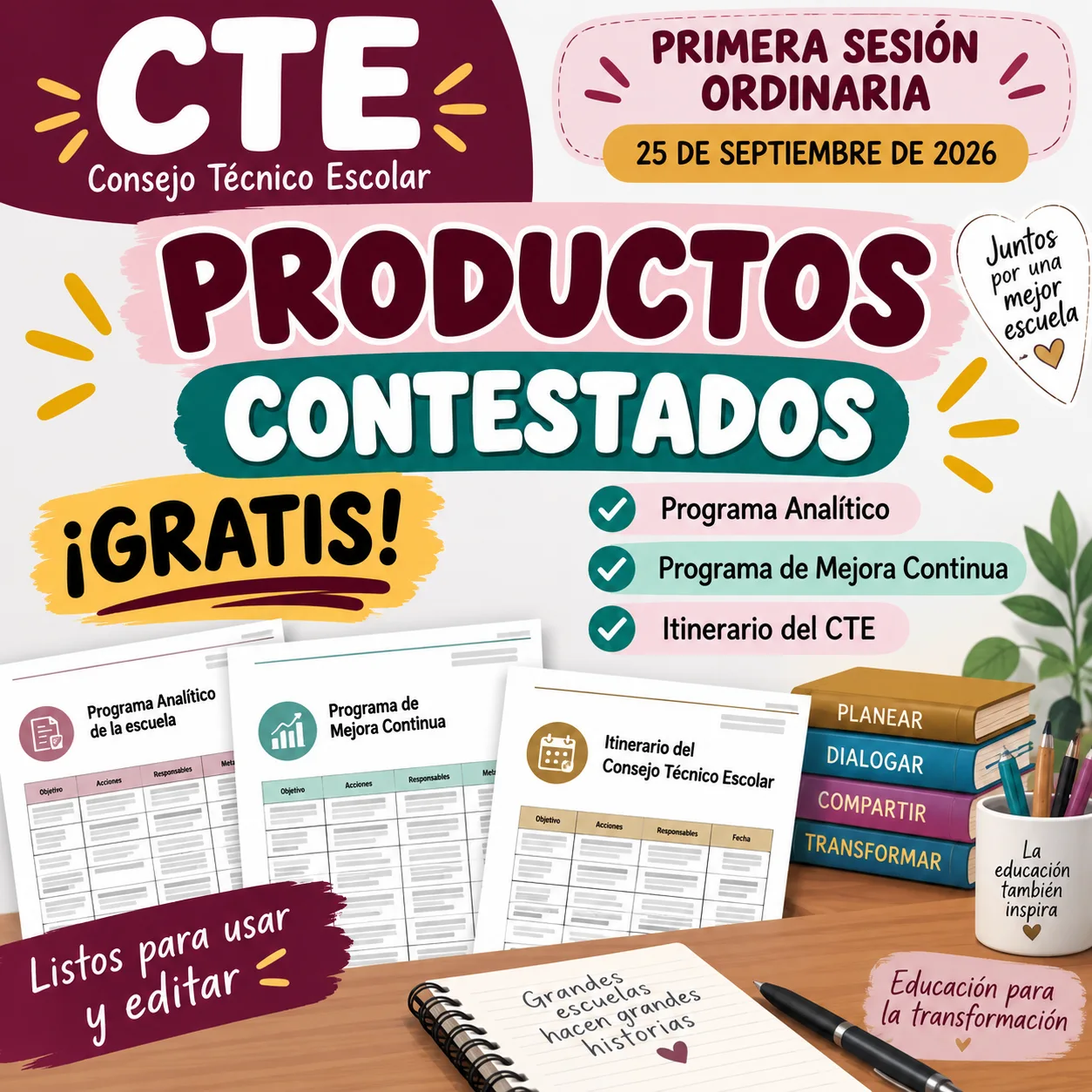 Guía para organizar la Primera Sesión Ordinaria del Consejo Técnico Escolar en escuelas multigrado