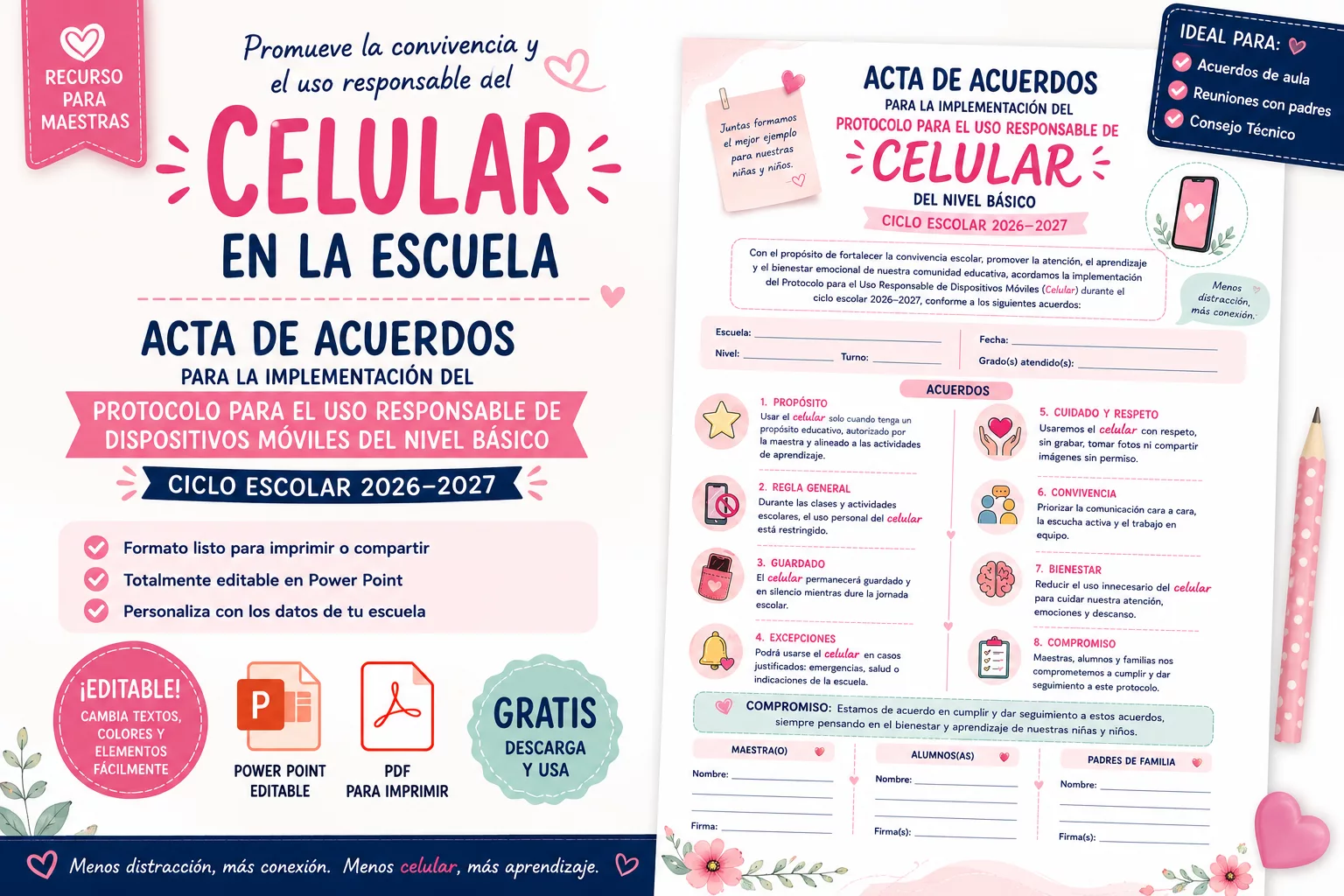 Portada de Protocolo para el uso responsable del celular en el nivel básico