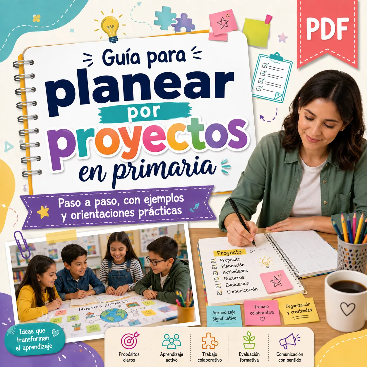 Portada de Guía práctica para planear proyectos educativos en primaria