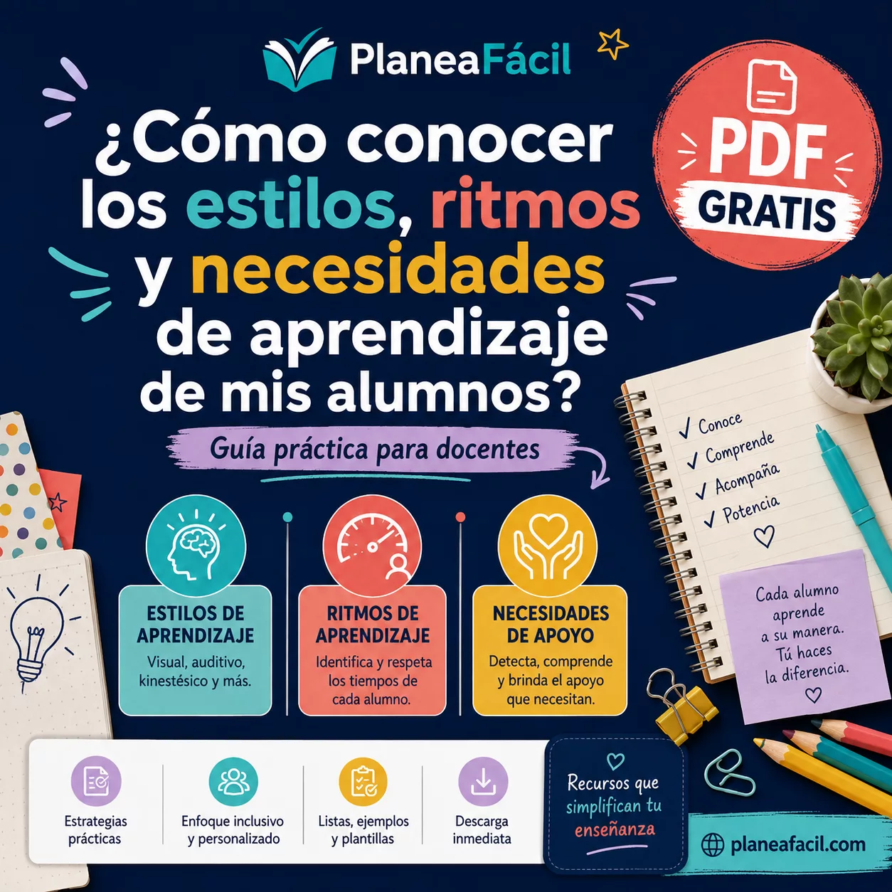 Guía práctica para docentes: Conocer estilos, ritmos y necesidades de aprendizaje