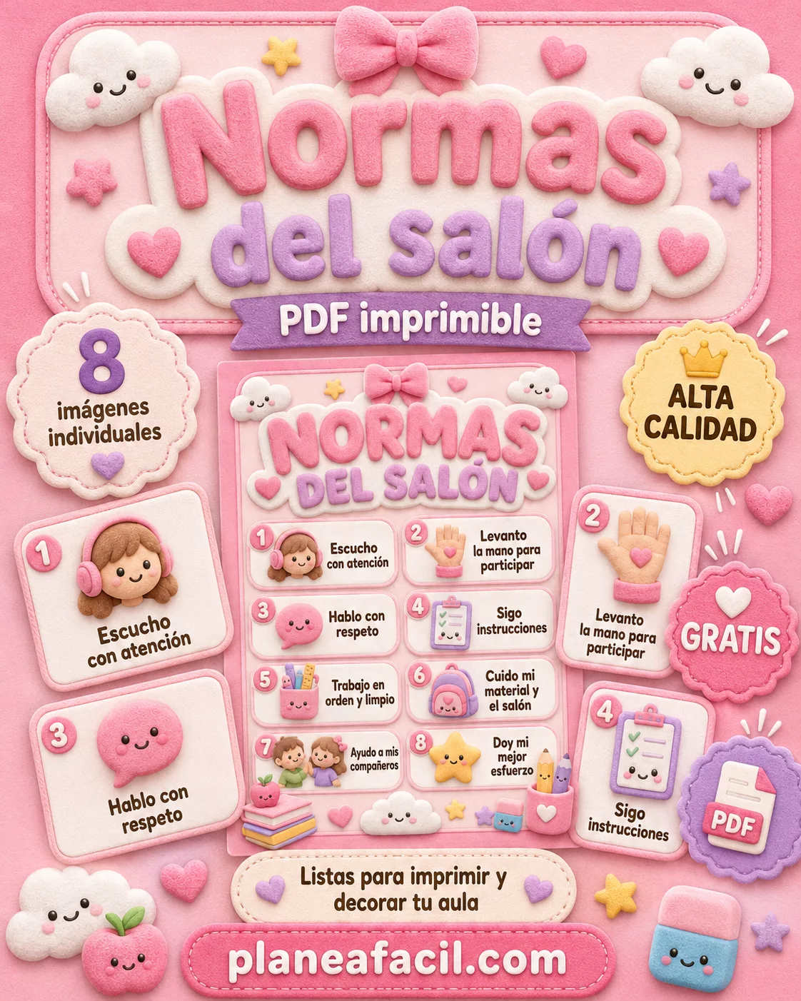 Portada de Normas básicas para el salón de clases: guía visual para alumnos