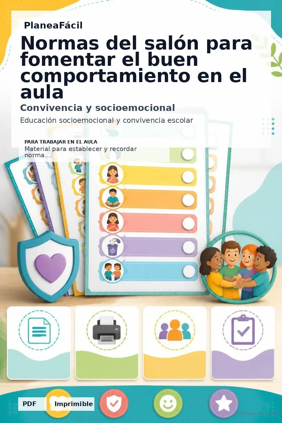 Portada de Normas del salón para fomentar el buen comportamiento en el aula