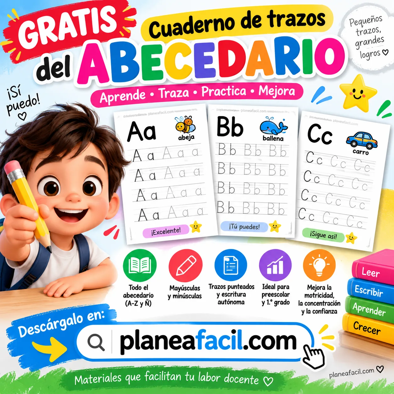 Cuadernillo para práctica progresiva del trazo de las letras del abecedario
