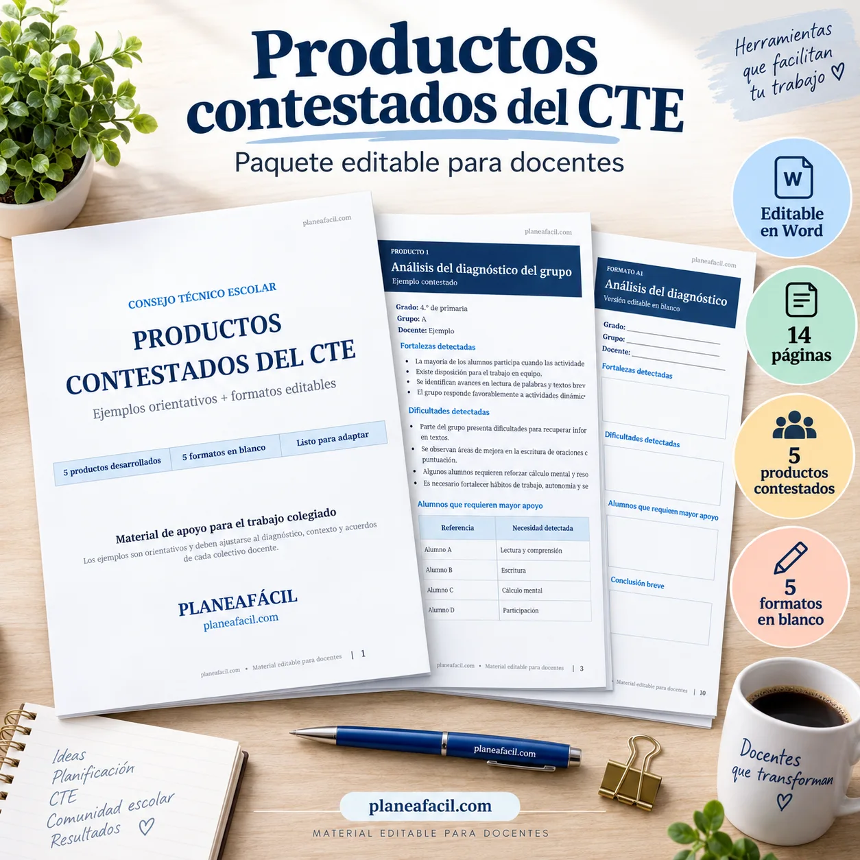 Material editable para la mejora continua en el trabajo docente colegiado
