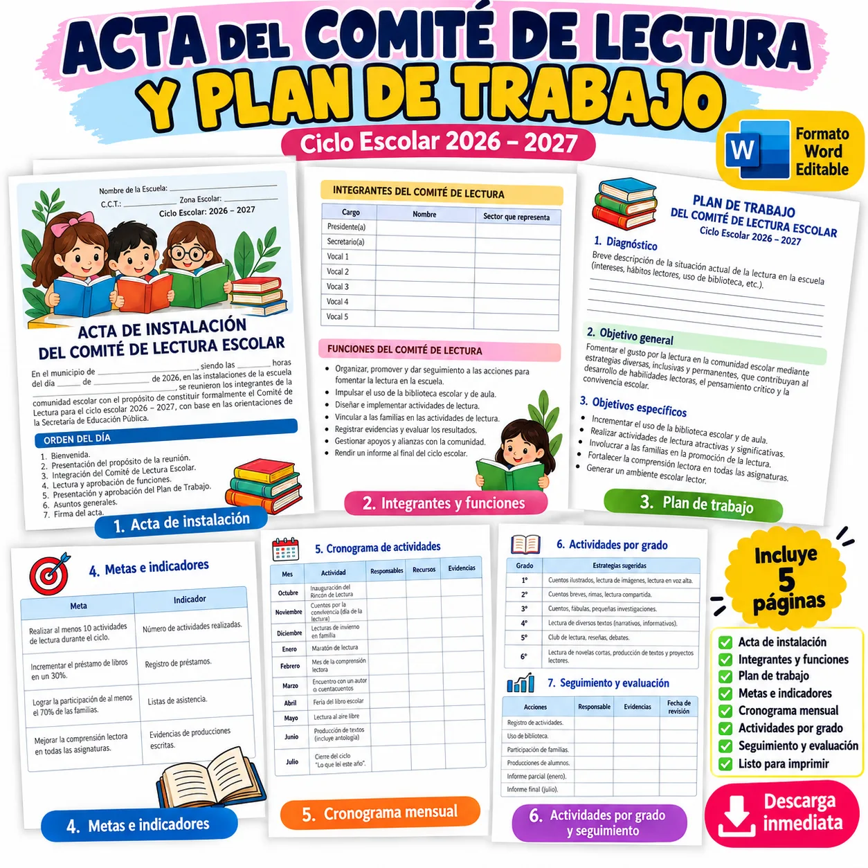 Acta de Instalación del Comité de Lectura Escolar para el Ciclo 2026–2027