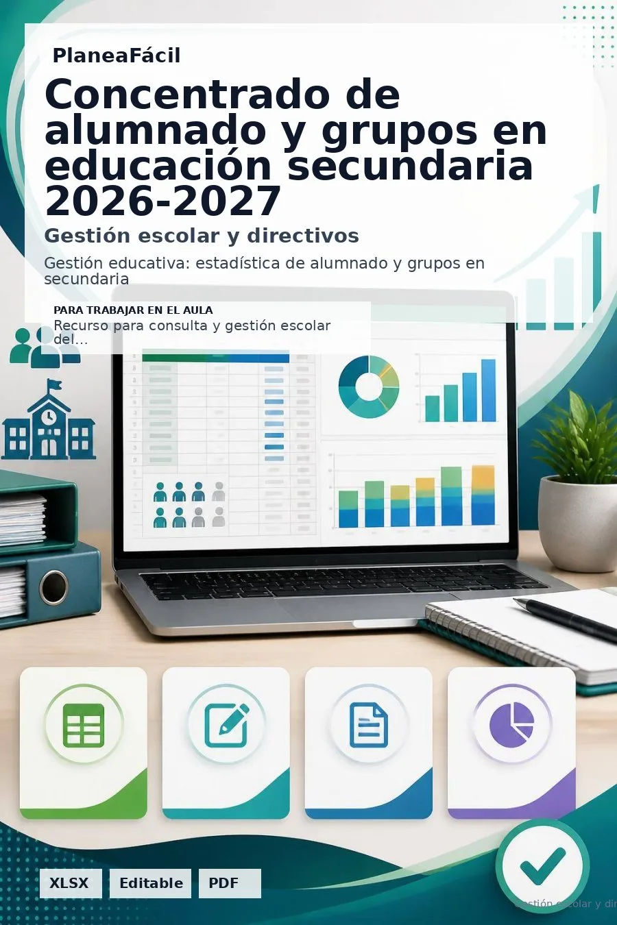 Portada de Concentrado de alumnado y grupos en educación secundaria 2026-2027