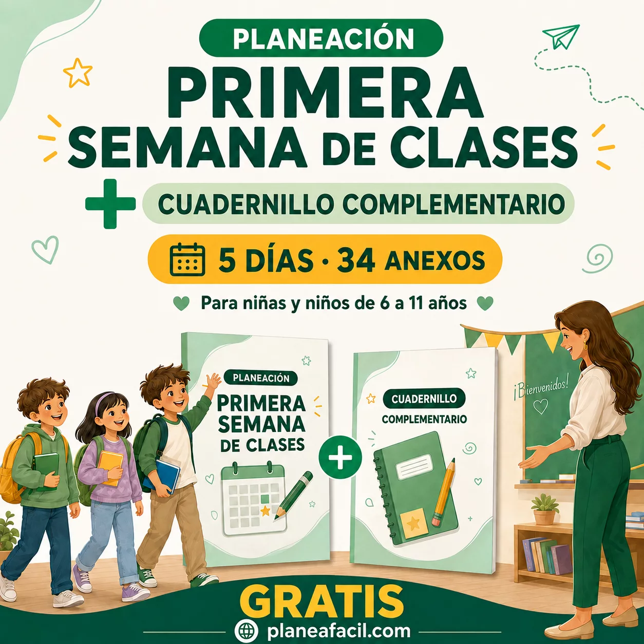 Portada de Planeación de la Primera Semana de Clases + Cuadernillo Complementario