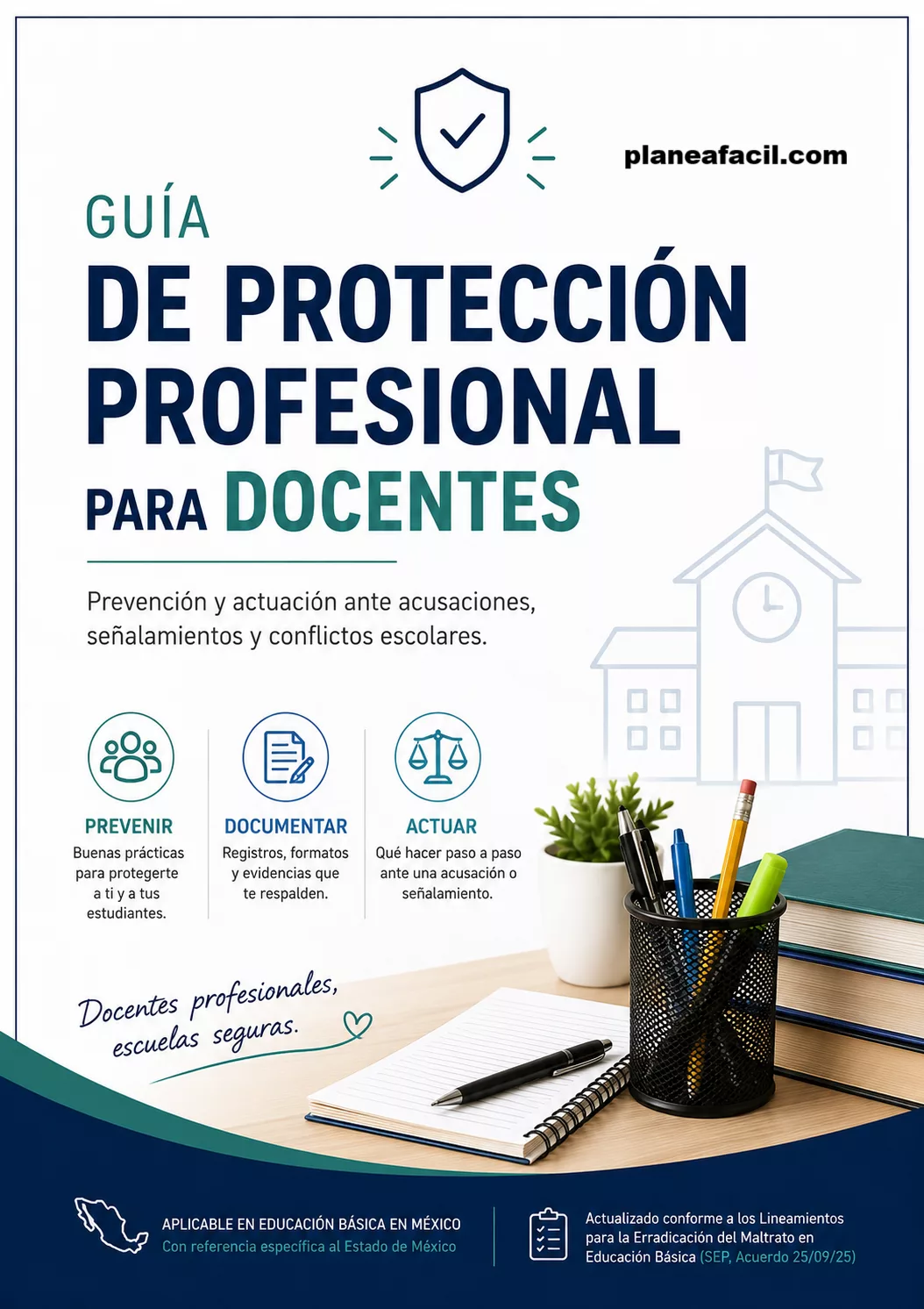 Portada de Guía de Protección Profesional para Docentes ante Acusaciones y Conflictos Escolares | Descarga Gratis