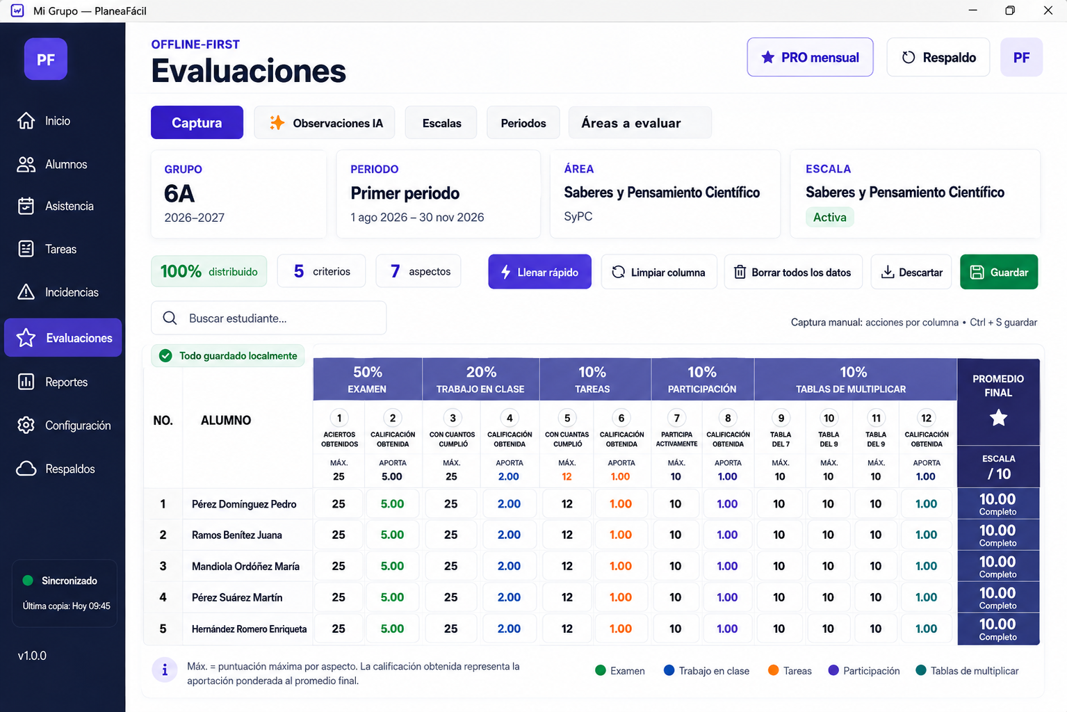 Escalas de Evaluacion Automatizadas